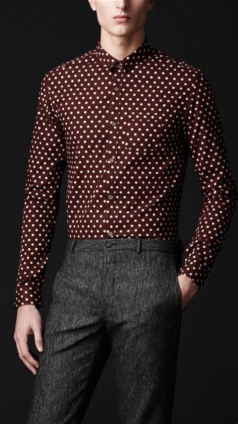 burberry red polka dot shirt|Burberry signatures for men.